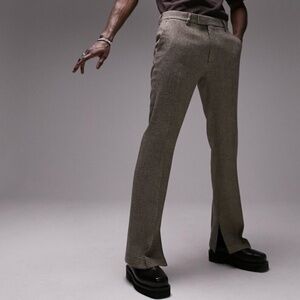 TopMan Straight Flare Textured Trouser